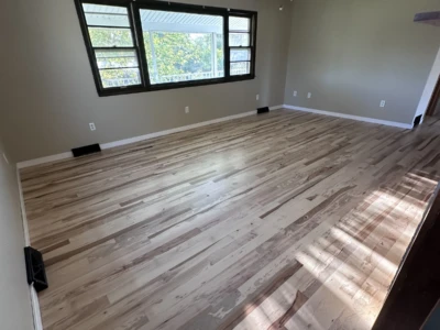 Luxury Hickory flooring in Cedar Rapids, IA Hickory flooring installation in Cedar Rapids bedroom with ceiling fan